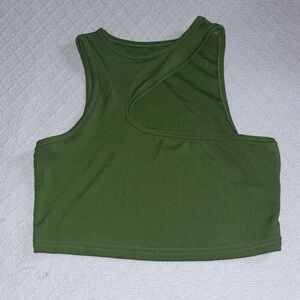 SHEIN Forest Green Ribbed Crop Top